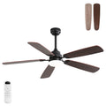 (same as W882P146287)52 Inch Classics Ceiling Fan with Led Light 6 Speed Wind 5 Blades Remote Control DC Motor For Indoor