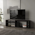 Wengue TV Stand for 70' Screen with Open Storage and Melamine Finish