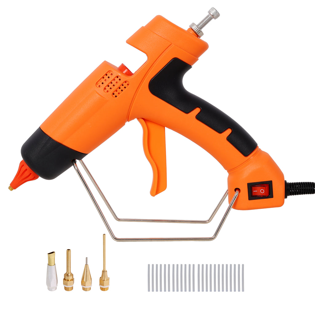 150W Hot Glue Gun, Professional Glue Gun with 4 Replacement Nozzles, DIY Craft Repair Thermo Tool with 24Pcs Highly Viscous Glue Sticks