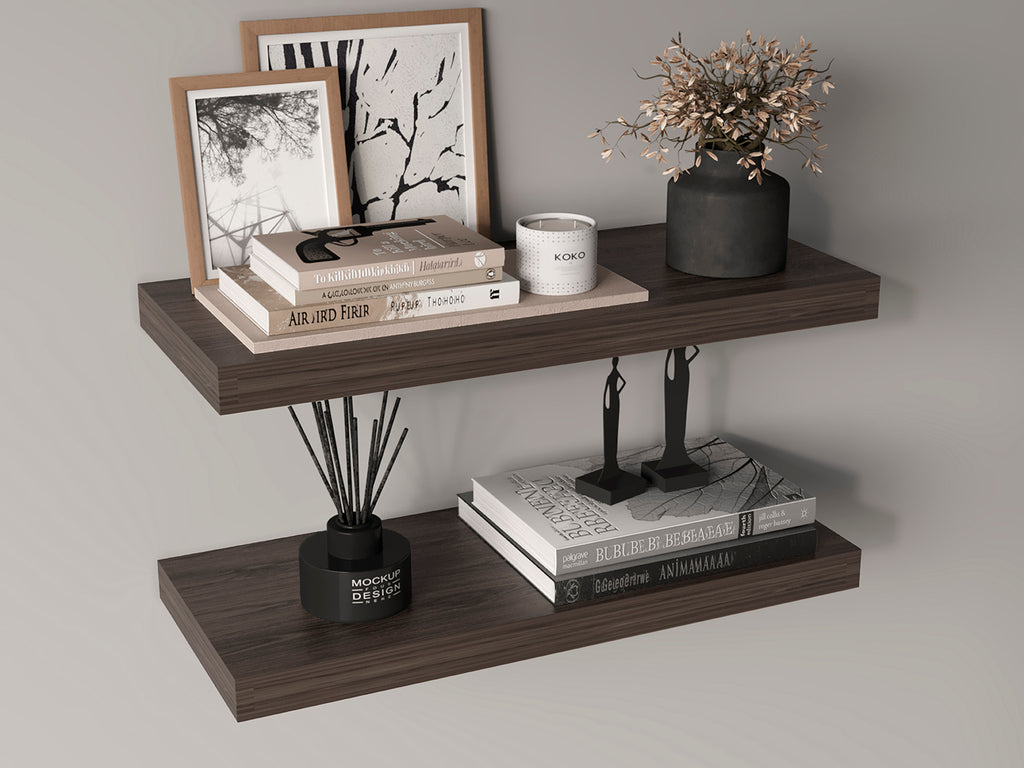 Ecco 31.5' Wide Floating Shelves Set Of 2, Shelves For Wall Decor For Bedroom, Bathroom Storage Shelves, Book Shelves For Living Room