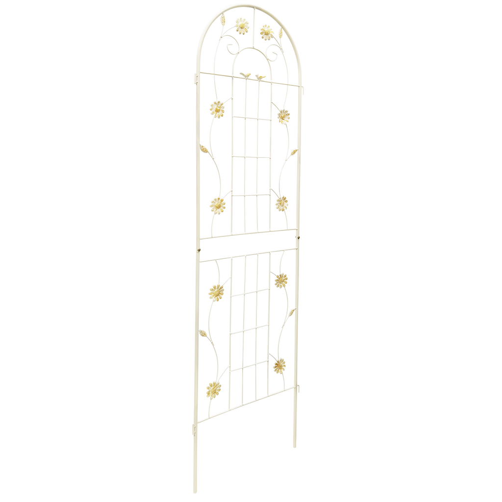4 Pack Metal Garden Trellis 71' x 19.7' Rustproof Trellis for Climbing Plants Outdoor Flower Support Cream White