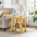 Athens Contemporary Wood Shelf Side Table in Yellow