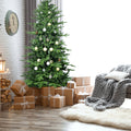 4FT Green PVC+PE Christmas Tree with 919 Tips – Full & Lush Hinged Tree with Metal Stand, Easy Assembly, Realistic Mixed Needle Design