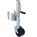 1500lbs Trailer Jack with Double Wheel, Adjustable 12' Lift Travel, Boat On for Boat RV Utility, Swivel Tongue Towing Dual Wheel