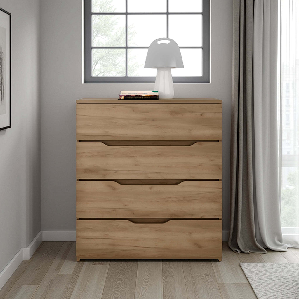 Natural Oak Dresser with 4-Drawer