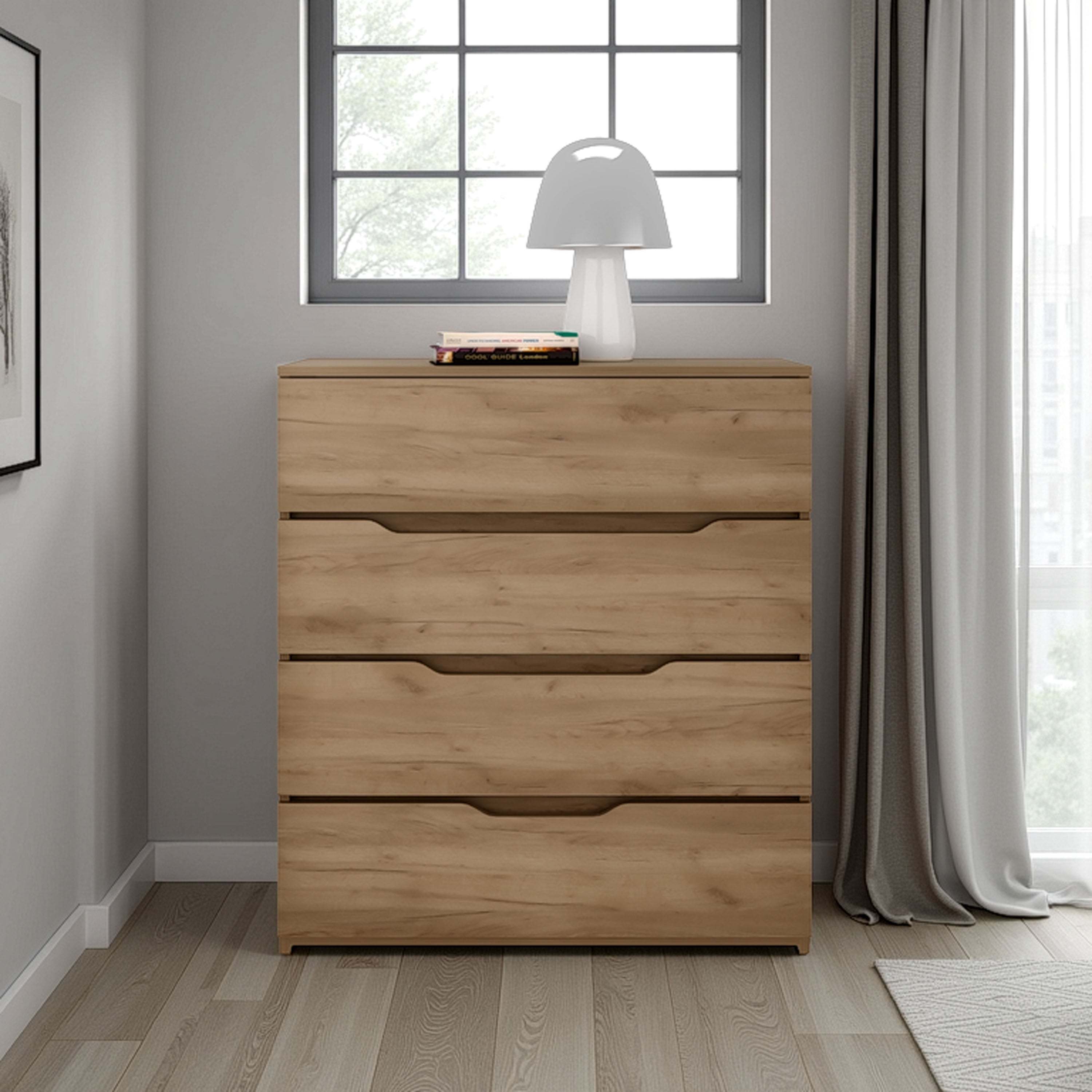 Natural Oak Dresser with 4-Drawer