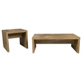 Brianna Mango 2-Piece Rectangular Coffee and End Table Set in Natural Finish with Mango Wood Grain Texture, Engineered Wood Construction