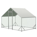 Large Metal Chicken Coop, Walk-in Chicken Run,Galvanized Wire Poultry Chicken Hen Pen Cage, Rabbits Duck Cages with Waterproof and Anti-Ultraviolet Cover for Outside(10' L x 6.6' W x 6.56' H)