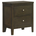 Clement Dark Cocoa 2-Drawer Nightstand Bedside Table with Modern Design, Wood Construction, Espresso Finish, 26.25H x 21.75W x 15.25D