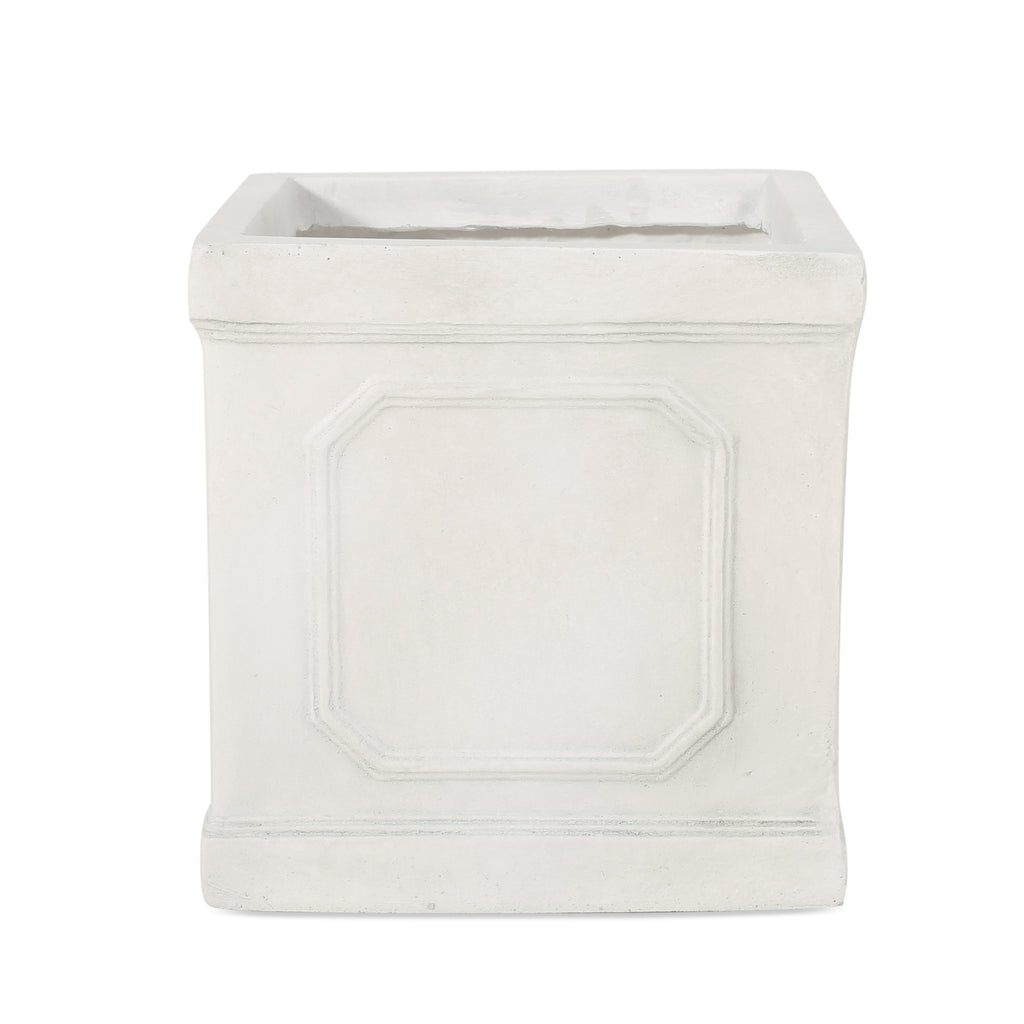 10.75 x 11.00 Antique White Magnesium Oxide Planter