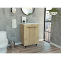 Khari 24' Floor Cabinet, Double Door, Two Shelves -Light Oak
