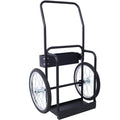 Large Dual Oxygen Tank Cart Dolly Double Cylinder Cart, 20' pneumatic Wheels Includes two fastening belts ,black