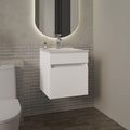 Primavera 18' Wide Floating Bathroom Vanity, With One Cabinet And Two Shelves, White