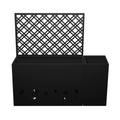 2-Piece Metal Planter Box with Trellis - 23.6in Depth Raised Garden Bed for Outdoor Indoor Use, Rust-Resistant Galvanized Steel Flower Planter with Drainage Holes, Tulip Black