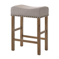 Tan and Weathered Oak Counter Height Stools (Set of 2)