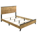 Fraser Natural Pine Queen Panel Bed with Weathered Brown Finish, Wood Frame, 62.5 x 85.25 inches