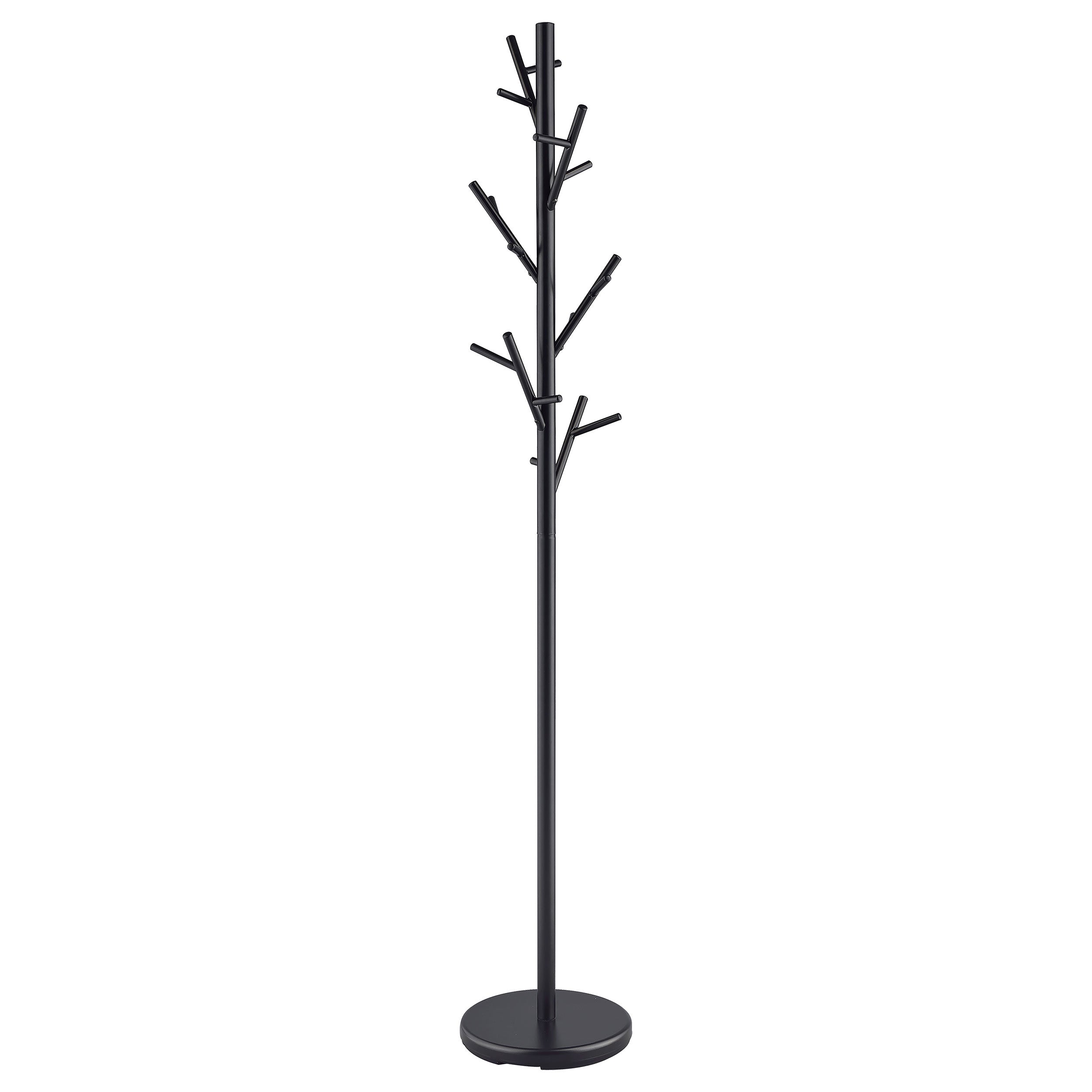 Black Tree Branch Style Coat Rack with 18 Hooks - Steel, 69.25in H