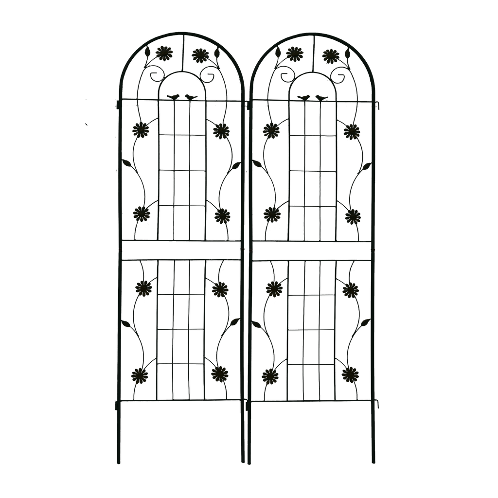 2 Pack Metal Garden Trellis 71' x 19.7' Rustproof Trellis for Climbing Plants Outdoor Flower Support Black