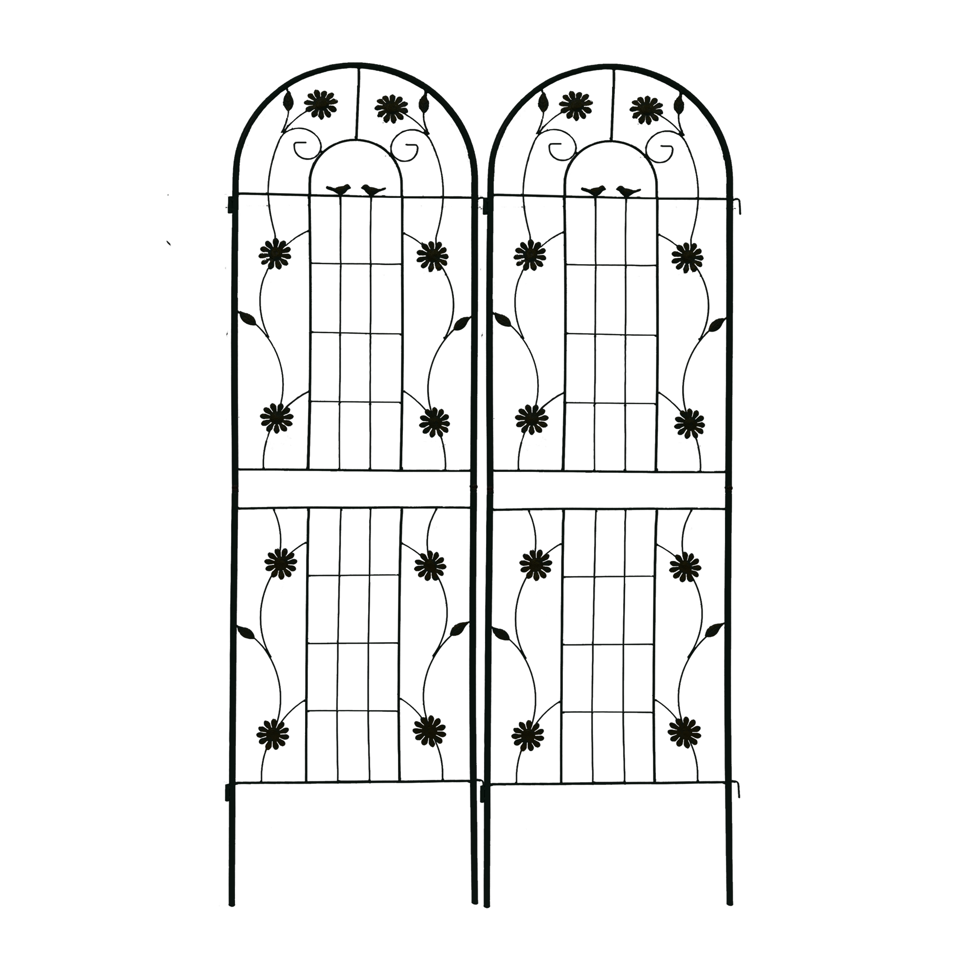 2 Pack Metal Garden Trellis 71' x 19.7' Rustproof Trellis for Climbing Plants Outdoor Flower Support Black