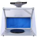 Portable Airbrush Spray Booth with 3 LED Lights, Extra Replaceable Extra Filter Pad, Turn Table and 6ft Exhaust Extension Hose for Hobby, Painting, Art Craft