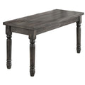 Weathered Grey Dining Bench with Turned Legs