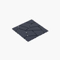 Stone Style 12' Patio Deck Tiles, DIY Interlocking Floor Tiles in Dark Gray, Made of Durable PP Resin Plastic, 44pcs for Porch, Poolside, Balcony, Backyard