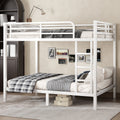 Metal Full over Full Bunk Bed for Teens and Adults,Space-Saving/Noise Reduced/No Box Spring Needed,White
