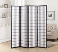 4 Panel Oriental Shoji Screen / Room Divider, Black