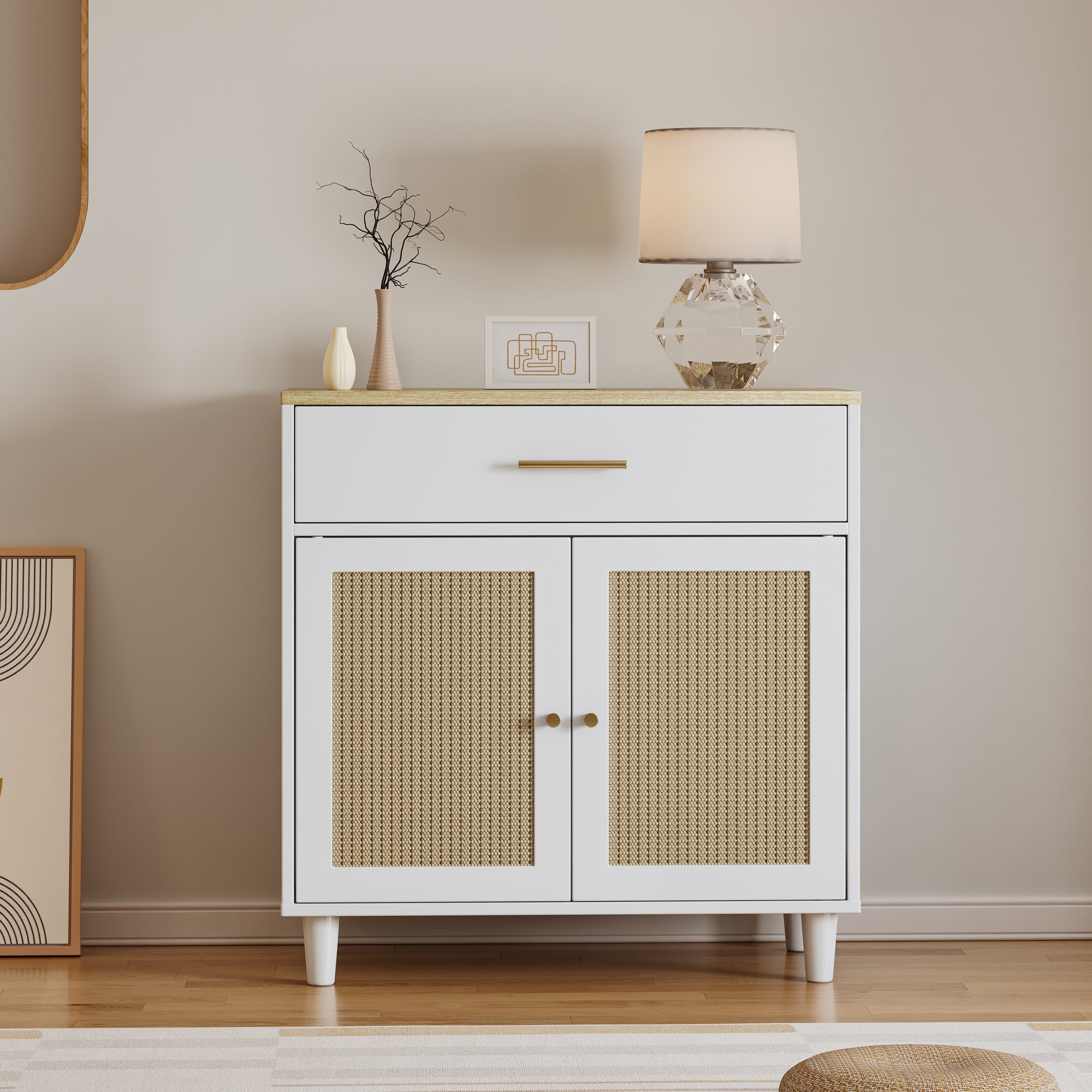 Cat Litter Box Enclosure with Scratch Pad, Hidden Litter Box Furniture, Wooden Pet House Sideboard, Storage Cabinet, Fit Most Cat and Litter Box, for Living Room Office