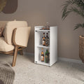 White 1-Door Bar Cabinet with Open Shelf