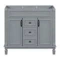 Modern 36'' Bathroom Vanity Cabinet with 2 Soft-Closing Doors and 2 Drawers, Gray MDF Storage Unit