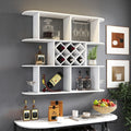Large Wall Mounted 3 Tier  Rustic Bottle Wine Rack,Multifunctional Wooden Wall Mounted Wine Rack,Storage Rack with Wine Glass Holder,mounted wall Storage winerack Rack for Home Bar Dining Room Decor