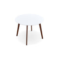Minimalist Mid Century Modern White Top Dining Table with Solid Wood Legs and MDF Tabletop 39.4' for Kitchen, Dining Room, Dinette, Breakfast