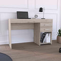 Ibare Two Drawer Computer Desk, One Lower Shelf -Light Gray
