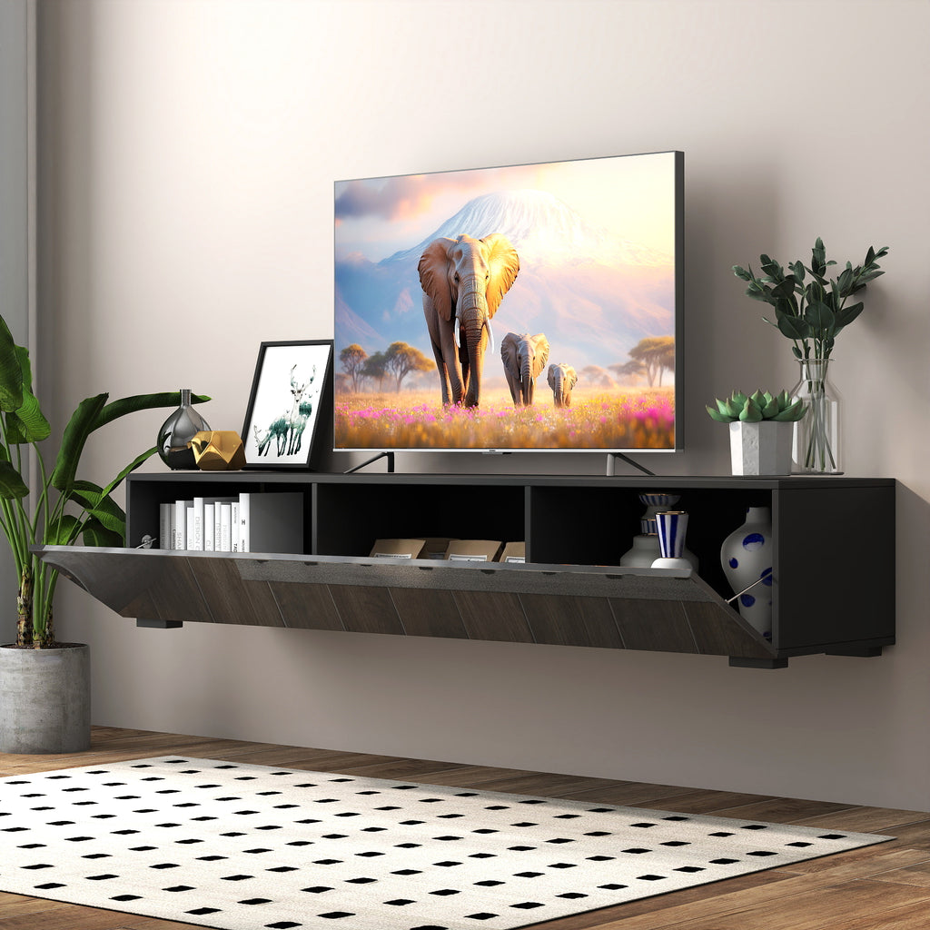 Modern Entertainment Center with Storage   Media Console for Living Room