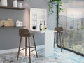 Vatta Wall Foldable Table, Seven Interior Shelves, Extending Table -White