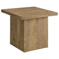 Exeter Mango Square End Table: Modern Black Veneer Finish with Clean Geometric Design in Mango Color, Engineered Wood, 21.75H x 23.5W x 23.5D
