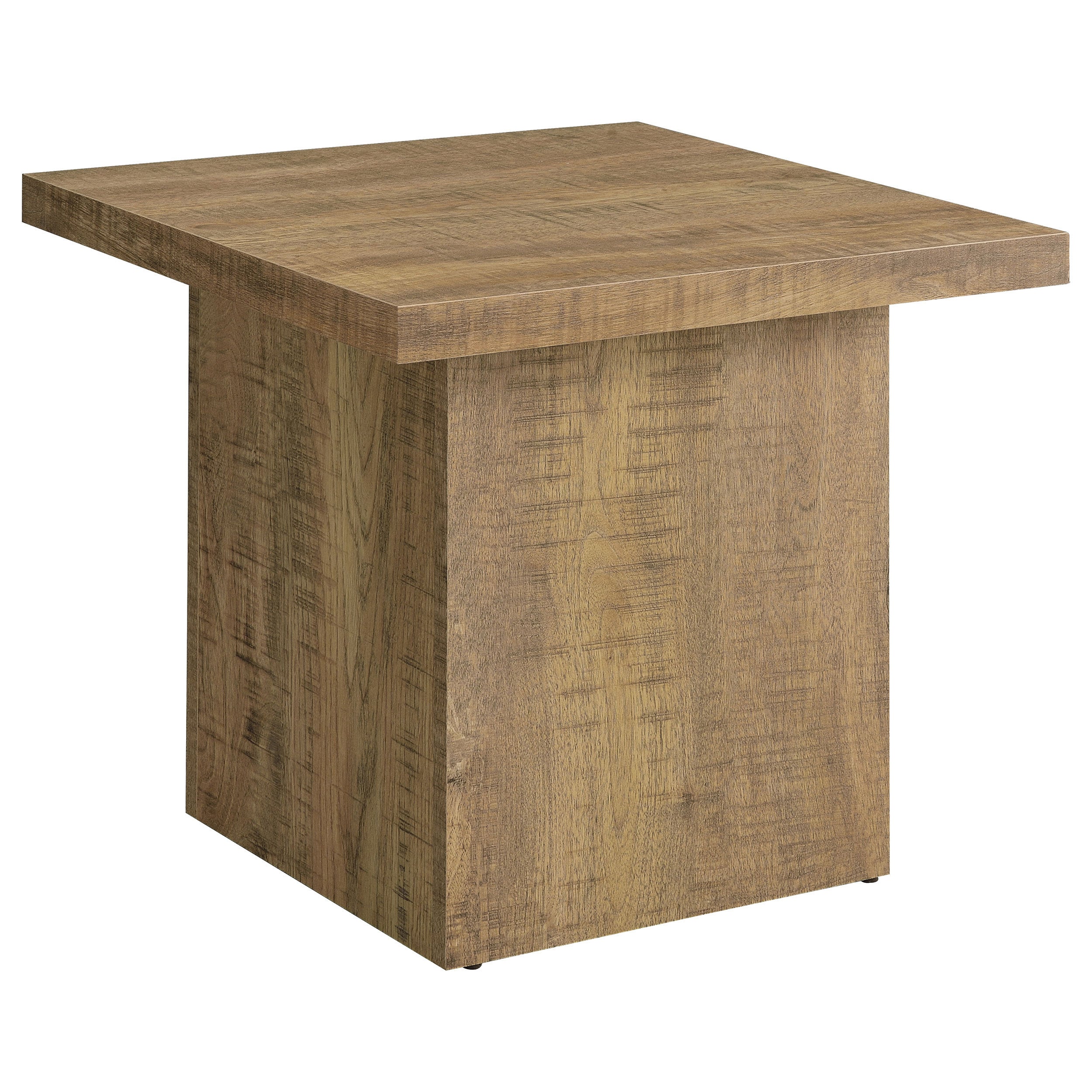 Exeter Mango Square End Table: Modern Black Veneer Finish with Clean Geometric Design in Mango Color, Engineered Wood, 21.75H x 23.5W x 23.5D