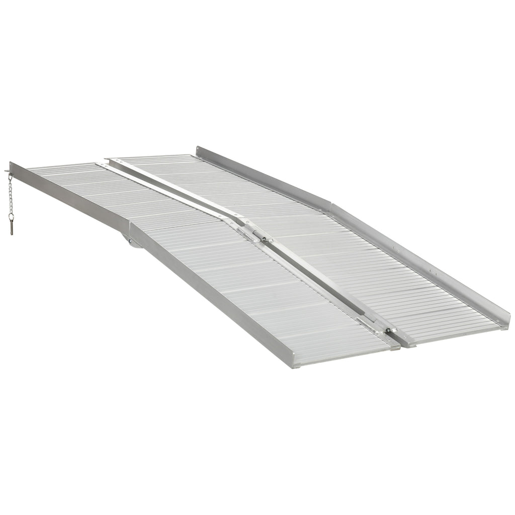 HOMCOM Textured Aluminum Folding Wheelchair Handicap Ramp, 6'