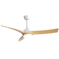 52 Inch Modern Ceiling Fan with 18W LED Light and Remote Control 3 ABS Blades DC Motor for Bedroom