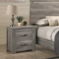 Floren Contemporary Wood Two-Drawer Nightstand, Weathered Gray
