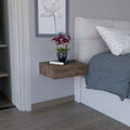 Milano Floating Nightstand , End Table, Side Table Wall-Mounted with Drawer- Dark Brown -Bedroom