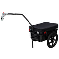 Bike Cargo Trailer with Support Bar, 600D PVC Waterproof Cover, Removable Box, Utility Bike Wagon Trailer for Shopping Camping and Outdoor Activities