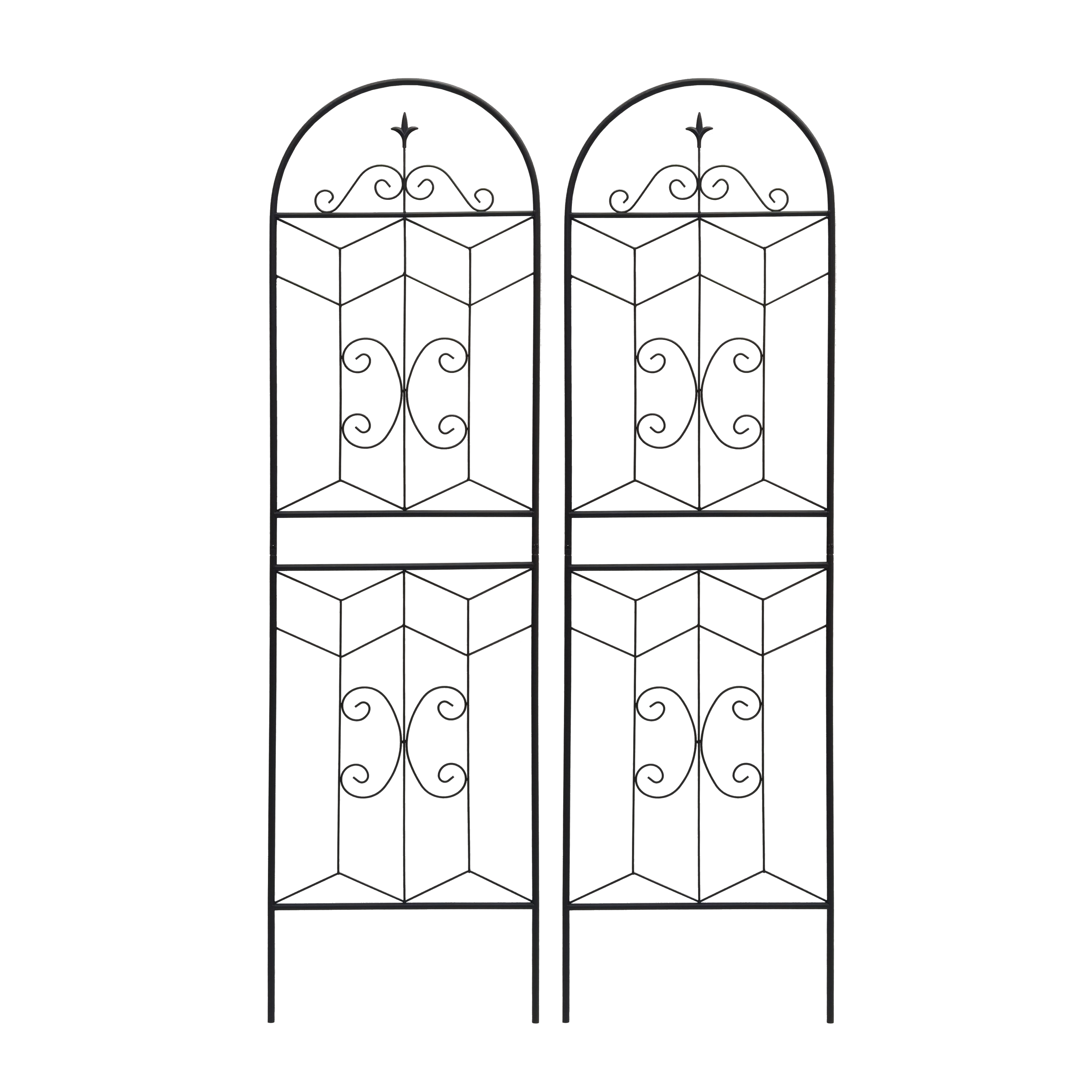 2 Pack Black Metal Garden Trellis 71' x 19.7' Rustproof Support for Climbing Plants Iron Frame with Powder Coating