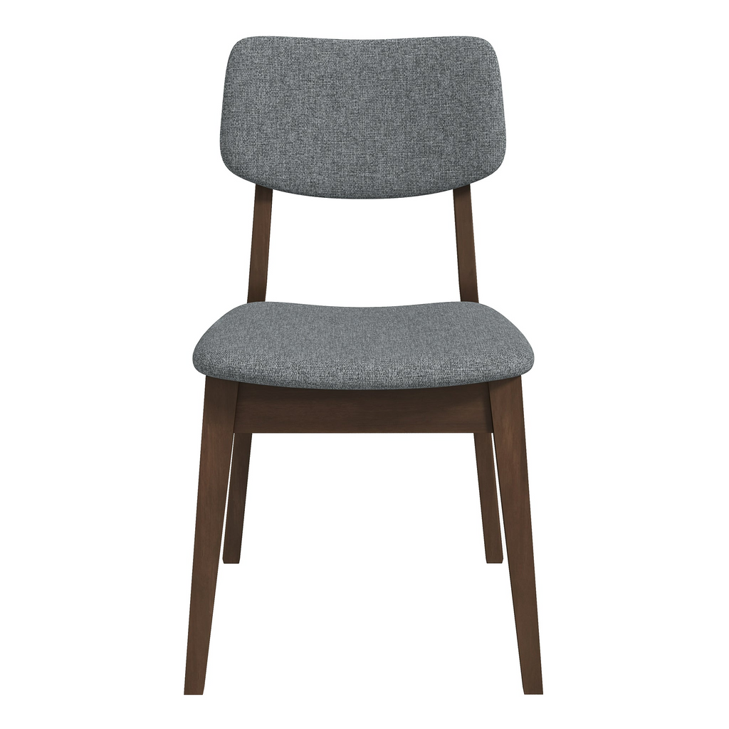 Carlos Dark Grey Fabric Solid Back Side Chair Set - Mid-Century Modern Design, Velvet Upholstery, 20.9 x 19.3 x 32.3 inches