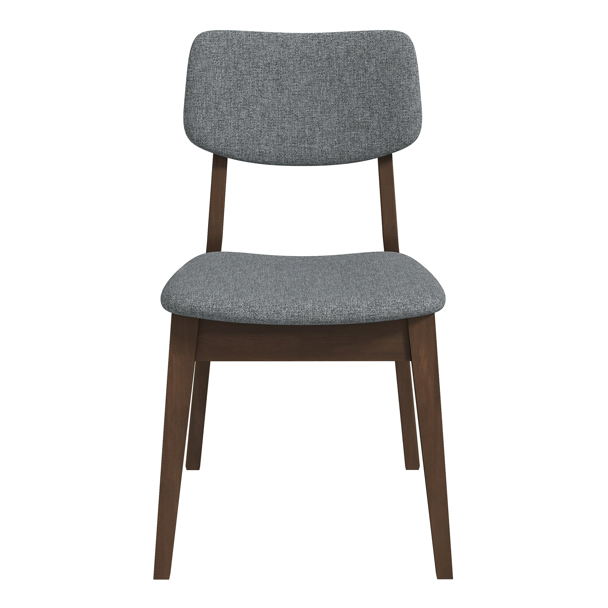 Carlos Dark Grey Fabric Solid Back Side Chair Set - Mid-Century Modern Design, Velvet Upholstery, 20.9 x 19.3 x 32.3 inches