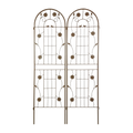 2 Pack Metal Garden Trellis 71' x 19.7' Rustproof Trellis for Climbing Plants Outdoor Flower Support Brown
