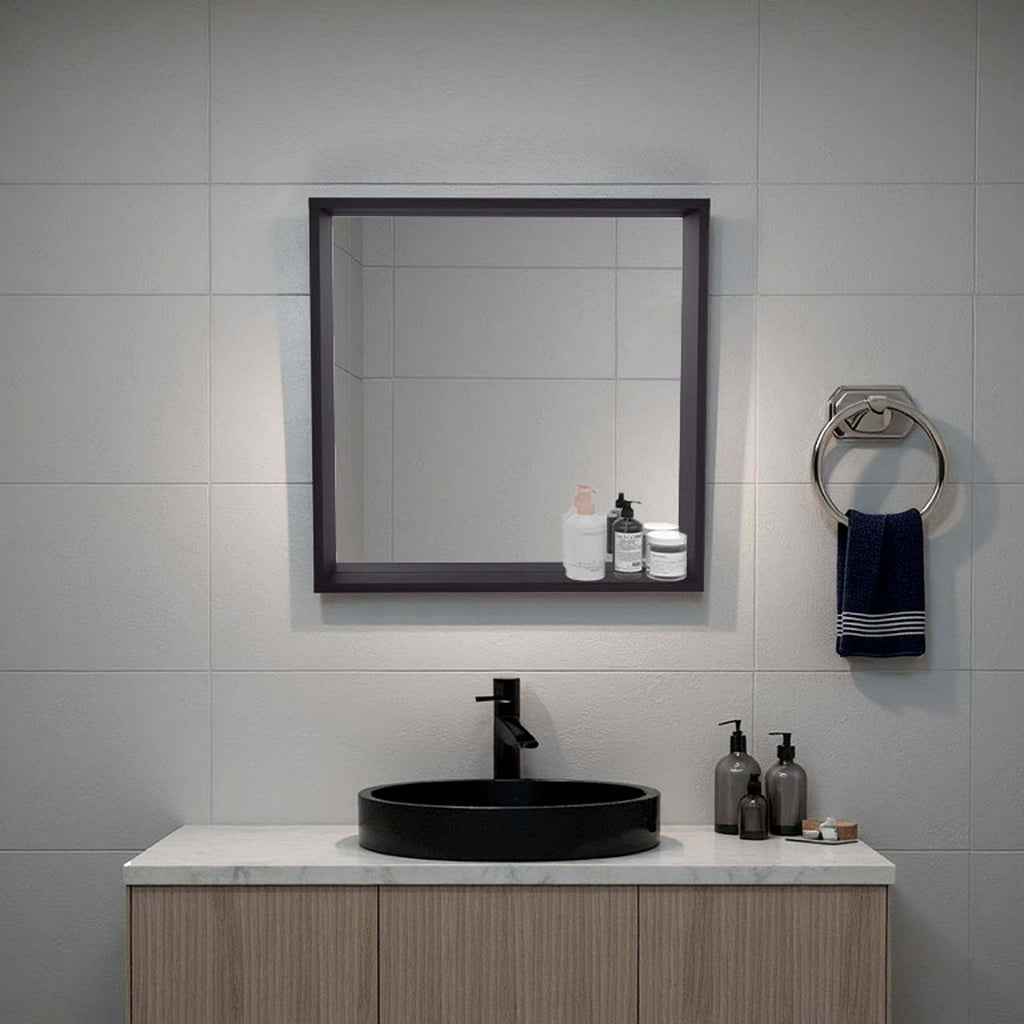 Wenge Wall Mounted Bathroom Mirror Cabinet with Storage