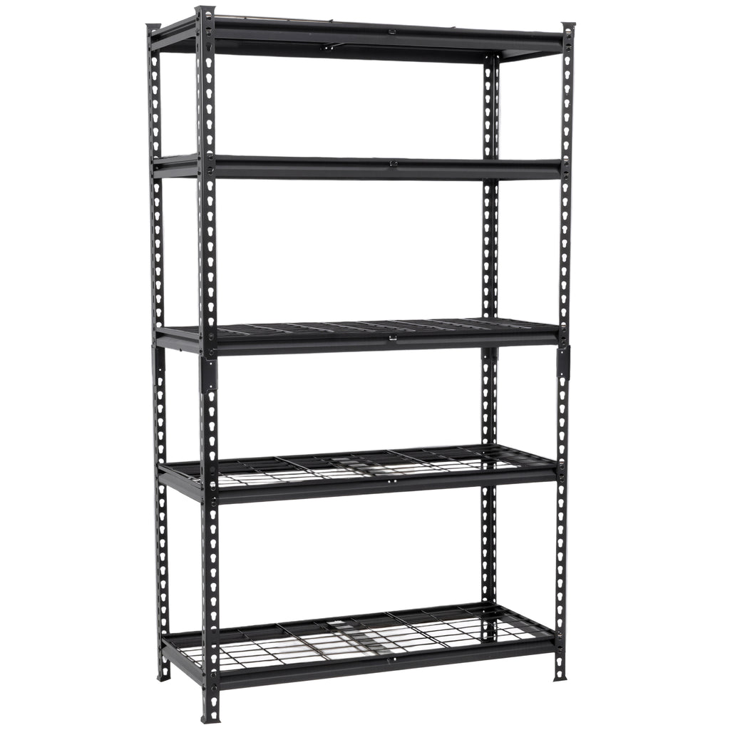 5-Tier Storage Shelves, Heavy-Duty Garage Shelving, Adjustable Shelving Unit, Steel Shelf, Boltless Assembly, for Garage, Shed, 2,250 lb Load,  36''W x 18''D x 72''H Inches, Black