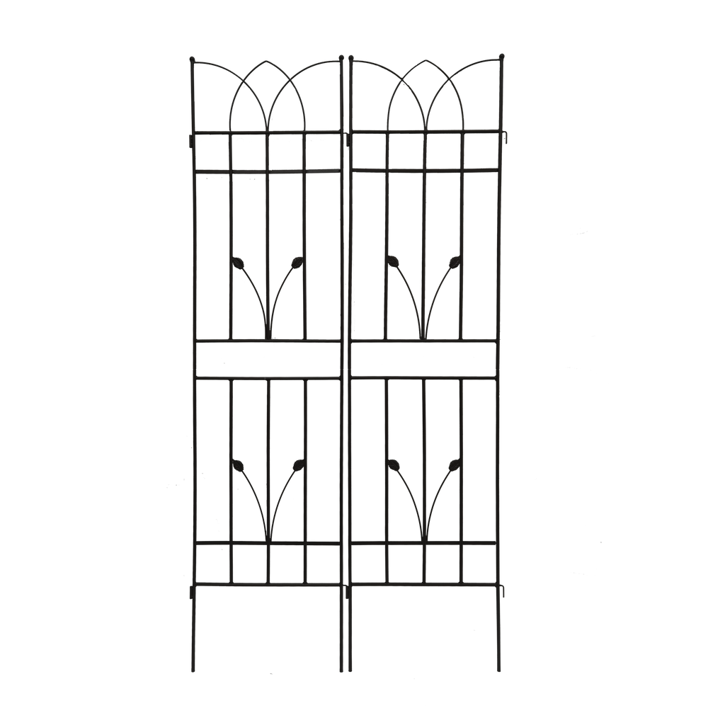 2 Pack Metal Garden Trellis 71' x 17.7' Rustproof Trellis for Climbing Plants Outdoor Flower Support Black
